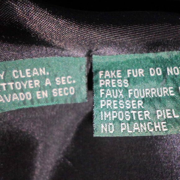 Vintage Ralph Lauren LRL Black Tweed Silk Wool Faux Fur Collar Zip Jacket sz 8 - Picture 10 of 10